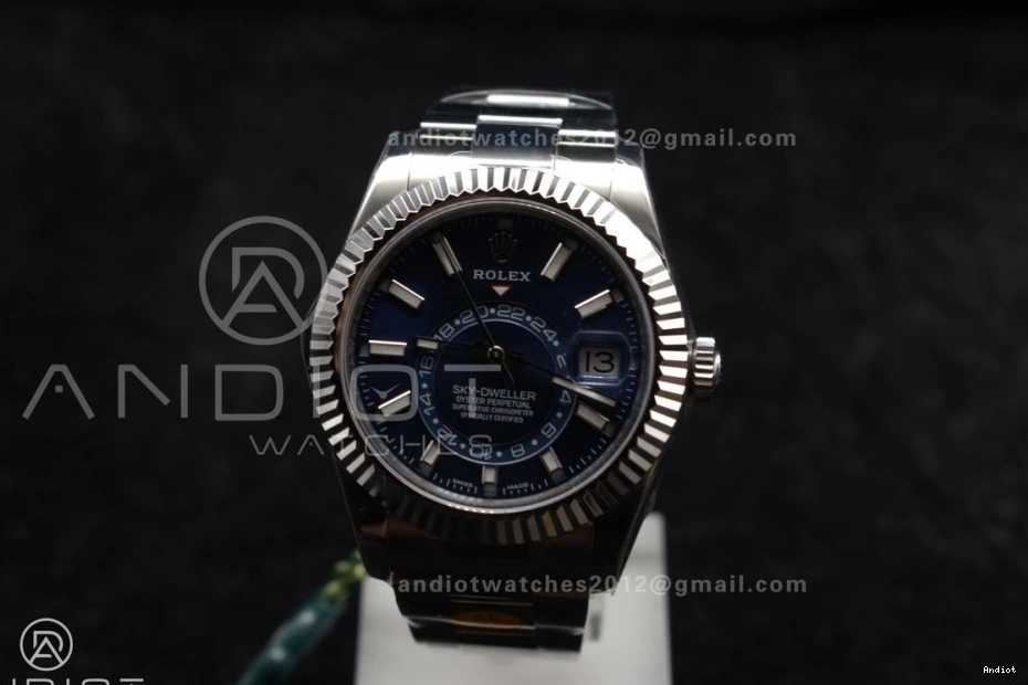 SS ZF 1:1 Edition Bracelet on 326934 SS 904L Blue Best Sky-Dweller A2824 Dial 1117